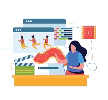 Animation And Motion Design Flat Composition vector