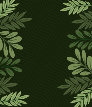 leaves frame design vector