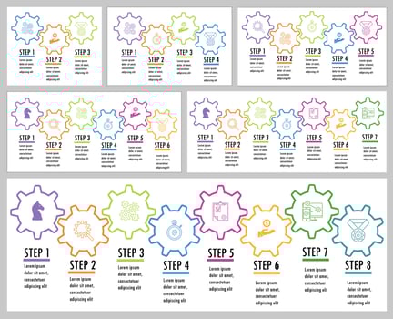 Infographics for business concept with icons and options or steps. vector
