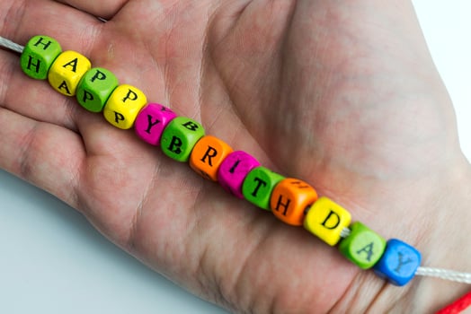 Toy blocks spelling out HAPPY BIRTHDAY photo