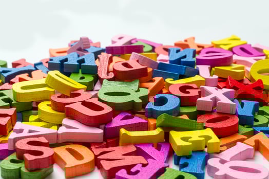 A lot of colorful letters. photo