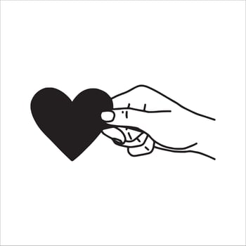 hand sketch design vector giving heart
