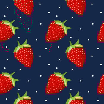 Cute strawberry cartoon seamless pattern vector  Background design for kids, decorating, wallpaper, wrapping paper, fabric, backdrop