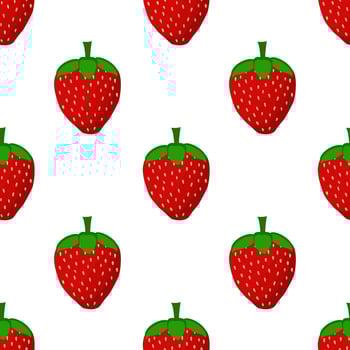 Cute strawberry cartoon seamless pattern vector  Background design for kids, decorating, wallpaper, wrapping paper, fabric, backdrop