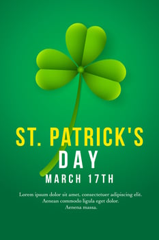 Happy St. Patrick's Day background with clover leaves vector