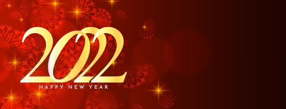 Happy new year 2022 golden text banner design vector