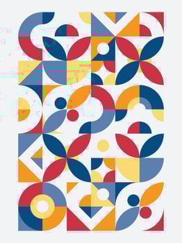 poster abstract geometry flower illustration vector