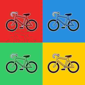 cartoon style colors bicycle vector