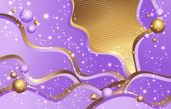 Abstract Purple Gold Wave Background vector