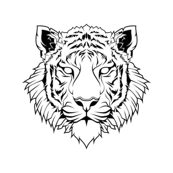 Tiger Head Line Art Illustration vector