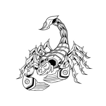 Scorpion Robo Line Art Illustration vector