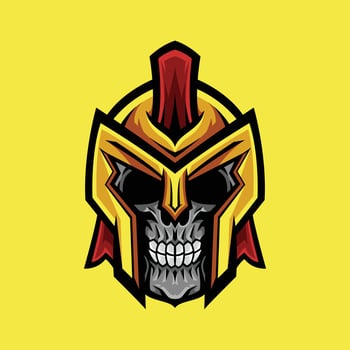 Gladiator Skull Head Logo Illustration vector
