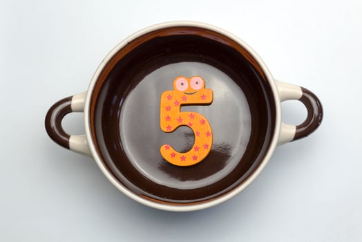 Figure five on the bottom of the tureen. photo