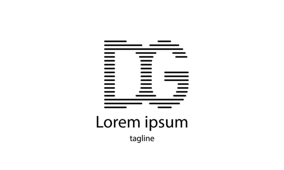 Vector letter initial DG simple typhography logo design