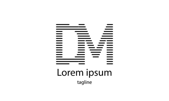 Vector initial letter DM simple typhography logo design