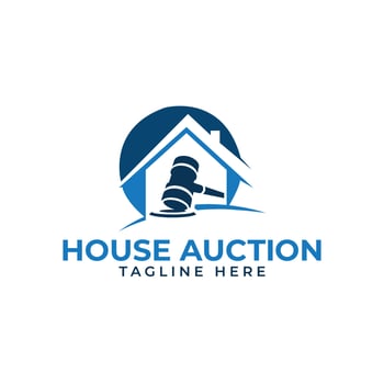 house auction logo template free vector