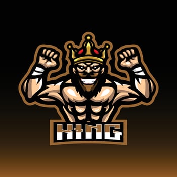 mix martial art fighter king logo vector