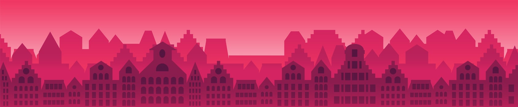 Urban architecture flat vector illustration