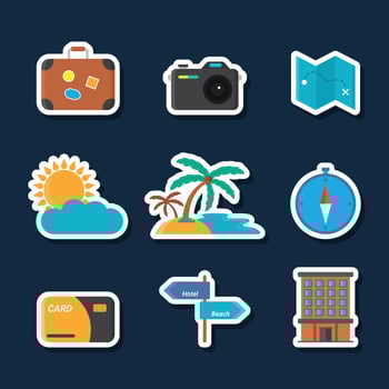 Set Of Travel Element Stickers vector