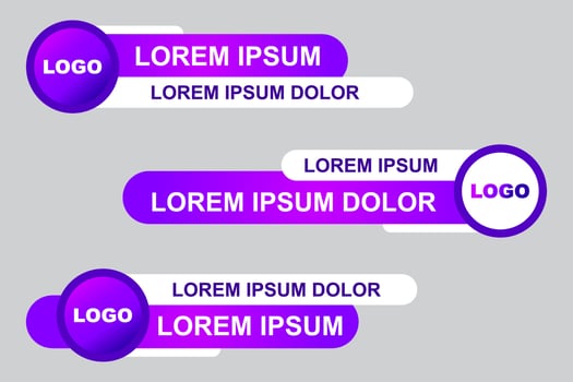 Modern stylish lower third banner template design. Graphic set of Broadcast News Lower Thirds Banner for Television. Vector video headline title