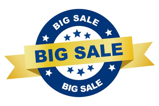 Big sale ribbon. Big sale round sign. Big sale. Vector illustration