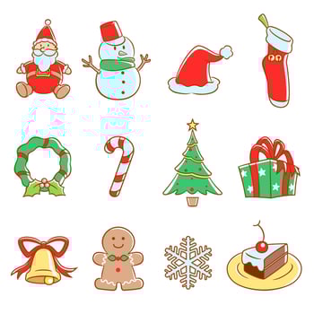 Vector Christmas icon set.