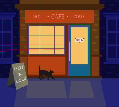 Illustration vector design of cafe shop exterior