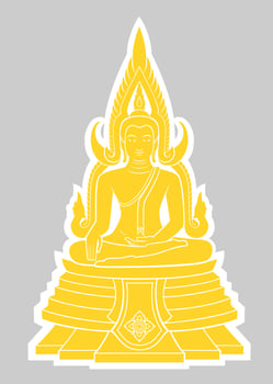 Graphic vector of Buddha for Thai Buddhist holy day.