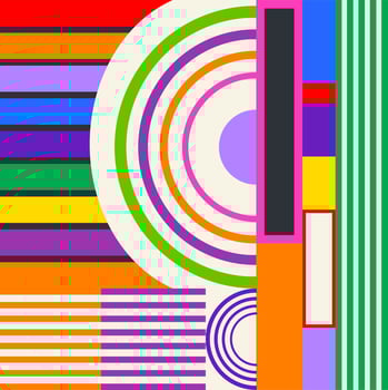 Contemporary Abstract Rainbow Composition vector
