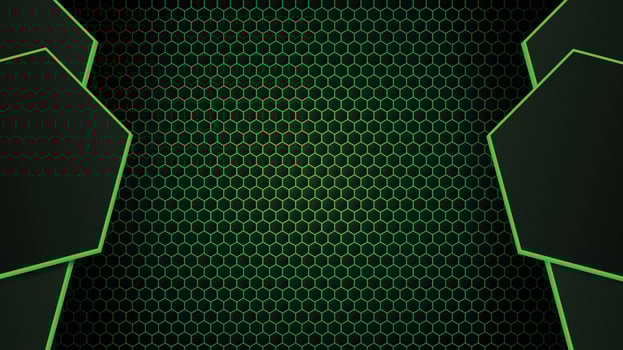Hexagon Abstract Green neon Background vector