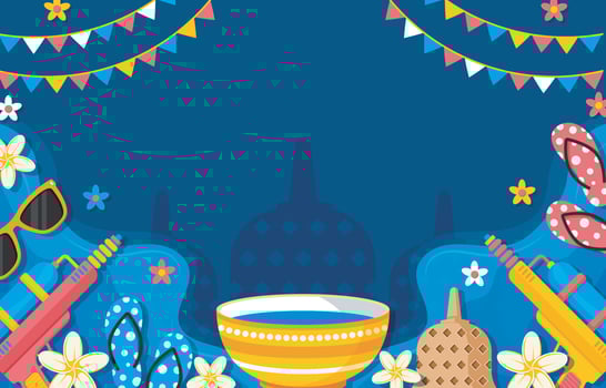 Songkran Water Festival Background vector