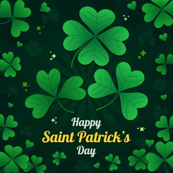 Three Green Shamrock Leaves For Luck vector