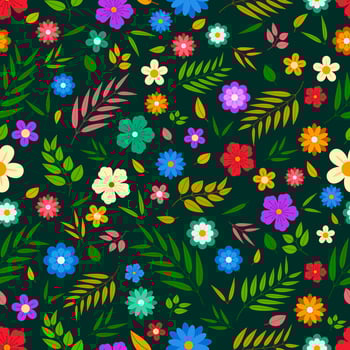 Leaves And Blooming Flower In Spring Season vector