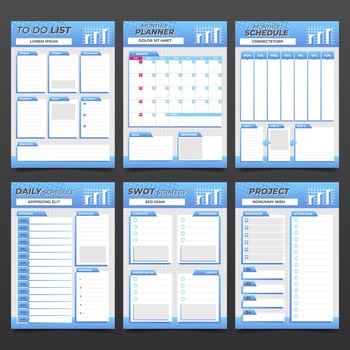 Blue Business Journal Templates vector