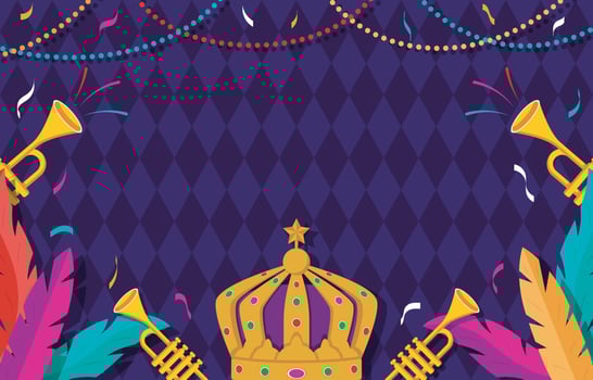 Mardi Gras Carnival Element Background vector
