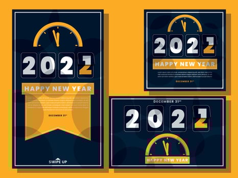 Vector illustration new year social media template design