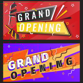 Vector illustration Grand opening banner template colorful.