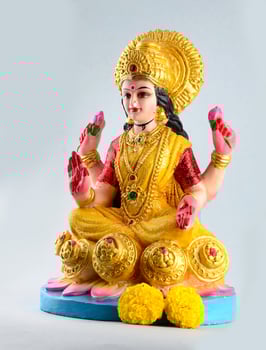 Lakshmi - Hindu goddess ,Goddess Lakshmi. Goddess Lakshmi during Diwali Celebration. Indian Hindu Light Festival called Diwali photo