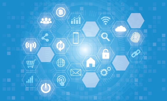 Abstract technology hi-tech background ,Technology connection digital data and big data concept. iot background concept. vector