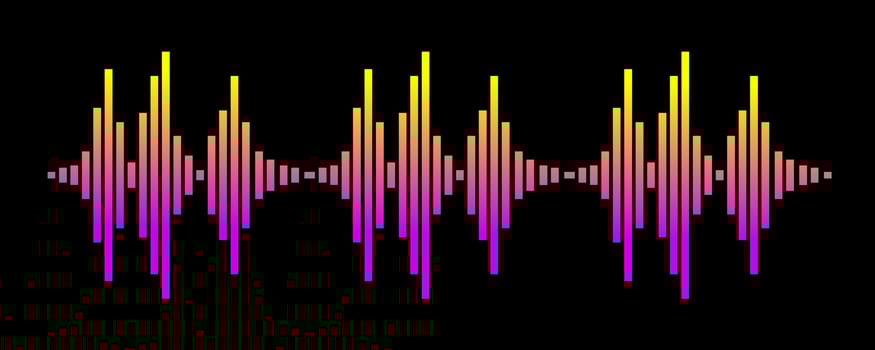 Gradient Vector Illustration Design of Sound Wave Symbol.