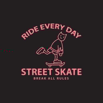 cat ride a skateboard. illustration for t shirt, poster, logo, sticker, or apparel merchandise. vector