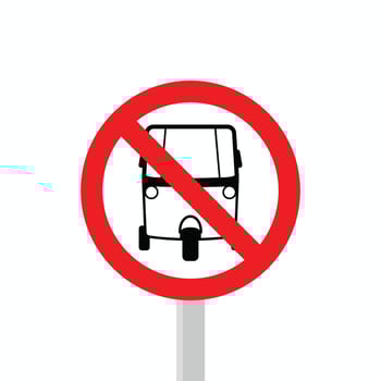 Three wheeled vehicles are prohibited vector