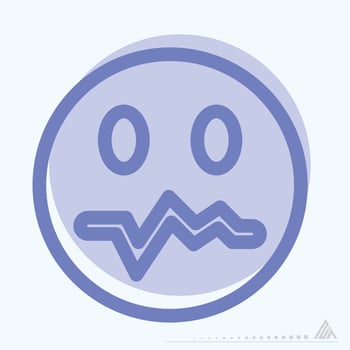 Icon Emoticon Worried - Two Tone Style vector