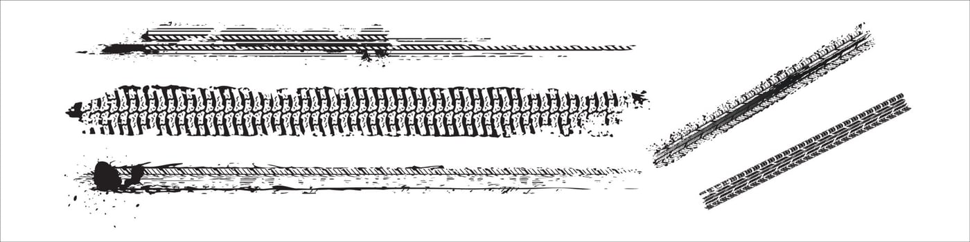 Seamless grunge tyre tracks vector