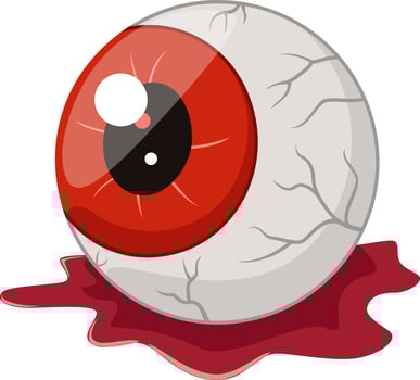 Cartoon Halloween eyeball isolated on white background vector
