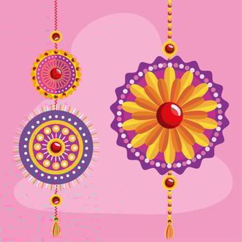 Raksha bandhan wristbands hanging vector