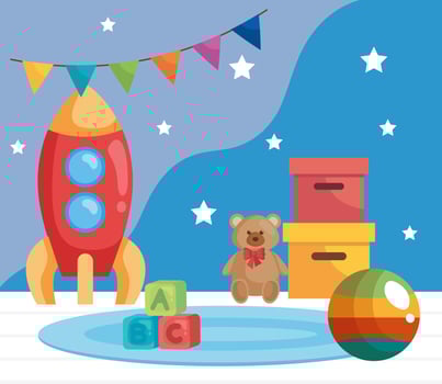 toys in the room vector
