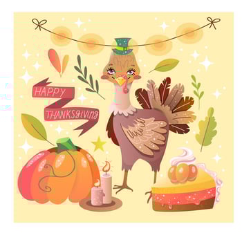 Autumn Thanksgiving card vector