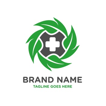 natural medical logo design template vector