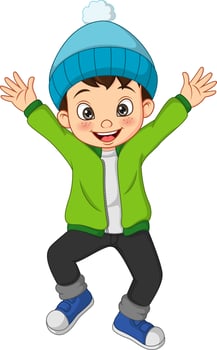 Cute little boy in warm sweater vector